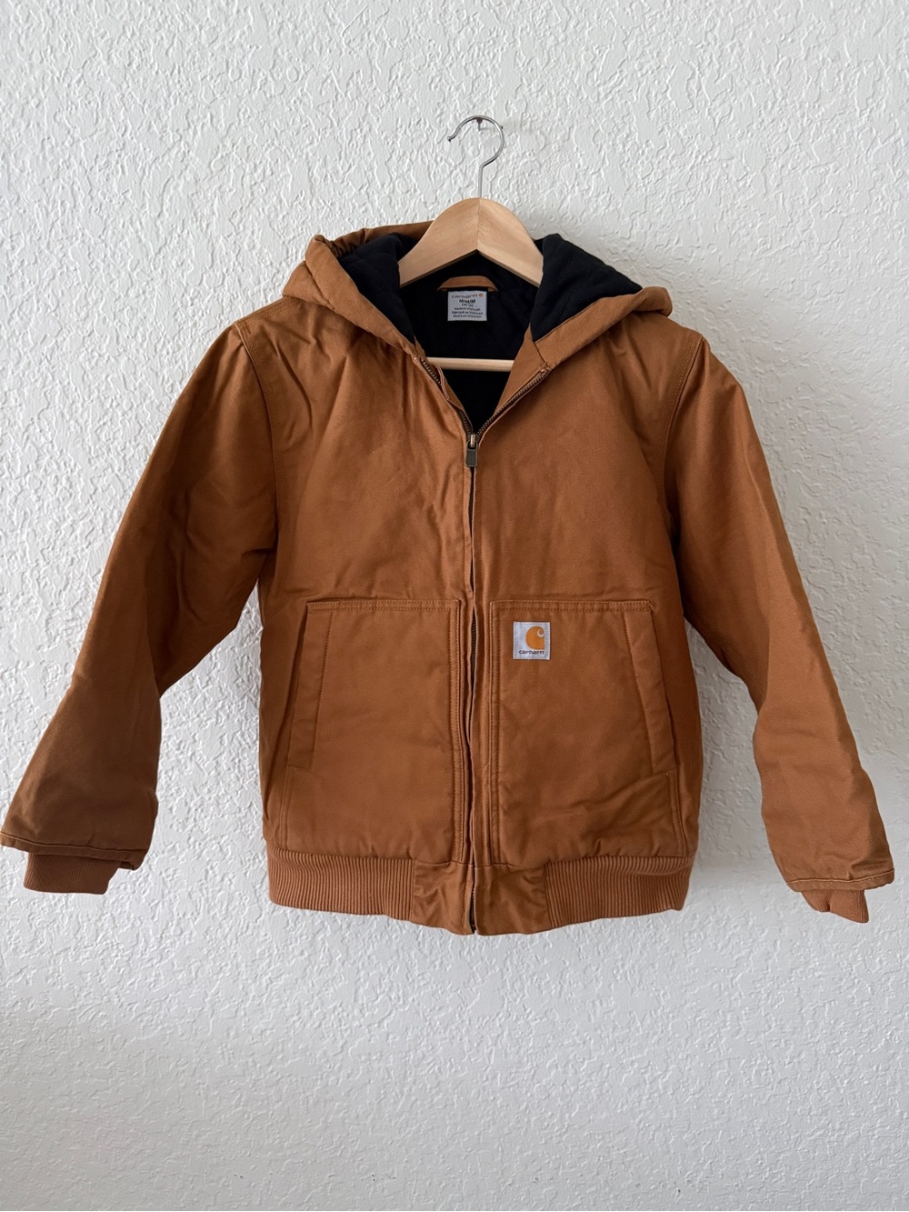 Carhartt Kids Caramel Brown Hooded Puffer Jacket